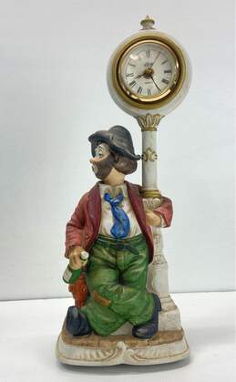 Melody in Motion Porcelain Clown Clock Battery Operated 16in Table Top Clock
