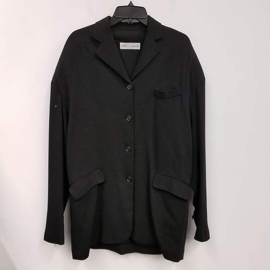 Linea Uomo Mens Two Button Zip Front Notched Lapel Jacket Gray Black S -  Shop Linda's Stuff