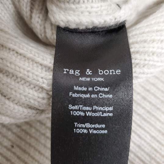 NWT Rag & Bone Nikole Light Grey Crew Neck Slim Fit Wool Sweater Size XS image number 3