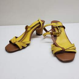 Boden Yellow Strappy Heeled Sandals Size 6.5