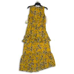 NWT Taylor Womens Yellow Floral V-Neck Tiered Sleeveless A-Line Dress Size 4 alternative image