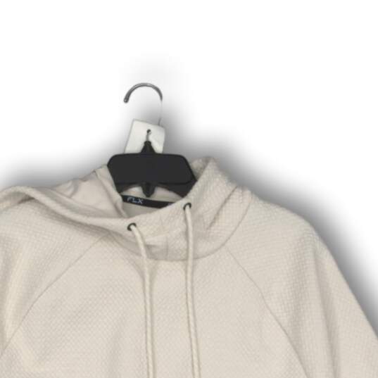 NWT FLX Mens Pullover Hoodie Zipper Pockets Long Sleeve Cream Size Small image number 3