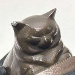 Alva Studios Vintage Sculpture -Laying Cat- Jane Poupelet Statuette on Base alternative image