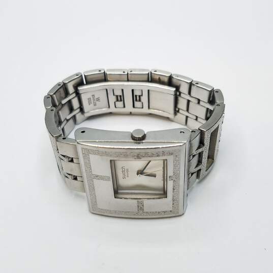 Women's Swatch Irony Square Mirror Stainless Steel Watch image number 5