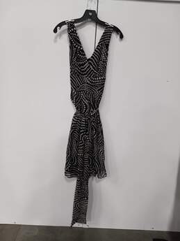 Brooks Brothers Women's Black Polka Dot Sleeveless Tie Dress Size 8