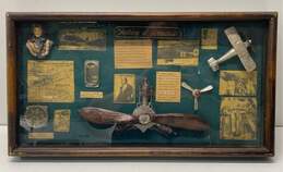 History of Aviation Diorama Glass Shadow Box Aeronautic Memorabilia Wall Art
