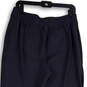 Womens Gray Elastic Waist Pull-On Straight Leg Side Slit Ankle Pants Size M image number 4