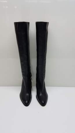 Zara Black Leather Calf Pointed Boot - Size 36 alternative image