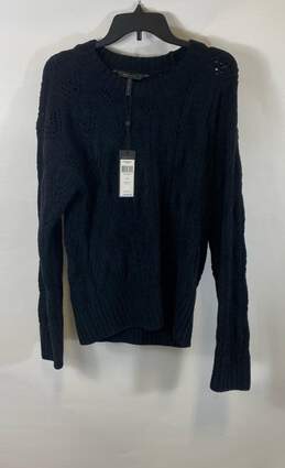 NWT BCBGMaxAzria Womens Black Knit Long Sleeve Pullover Sweater Size Medium