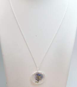 Catherine Weitzman Designer Silver Tone Dried Flower Pendant Necklaces IOB 34.7g alternative image