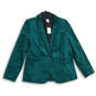 NWT Womens Green Long Sleeve Peak Lapel One-Button Blazer Size 10 image number 1