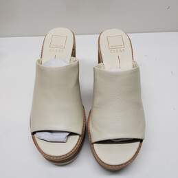 Dolce Vita Clear Ivory Leather Platform Slide Sandals Size 9 alternative image