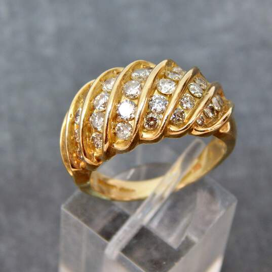 VNTG 10K Yellow Gold 1.05cttw Diamond Dome Ring 7.6g image number 8