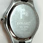 Designer Fossil ES-9090 Silver-Tone Strap Round Blue Dial Analog Wristwatch image number 4