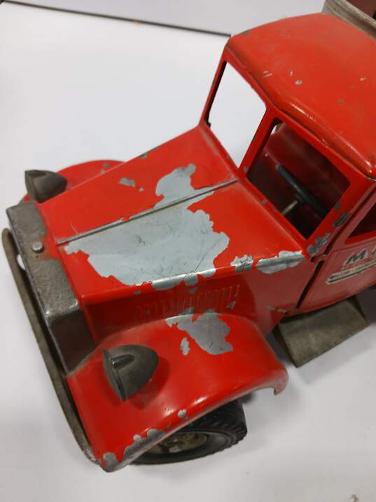 Bundle of 2 Vintage Red Large Toy Trucks/Tractors image number 5