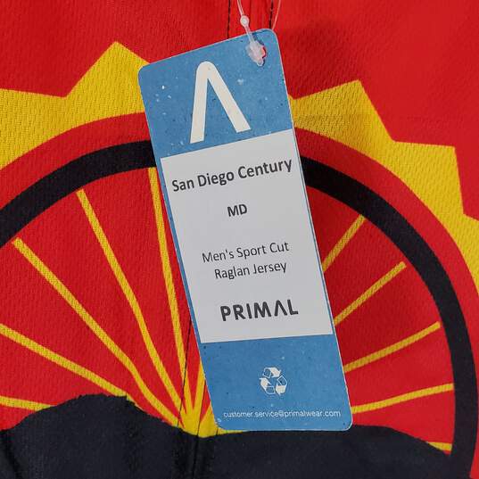 Primal Men Red Yellow Cycling Jersey M NWT image number 1