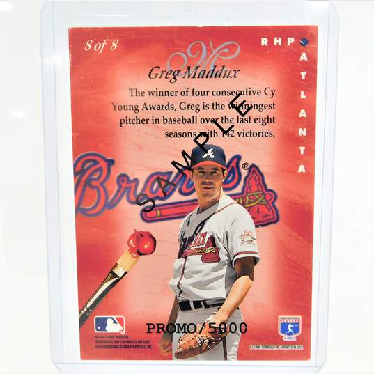 1996 HOF Greg Maddux Leaf Studio Masterstrokes Sample /5000 Atlanta Braves image number 3