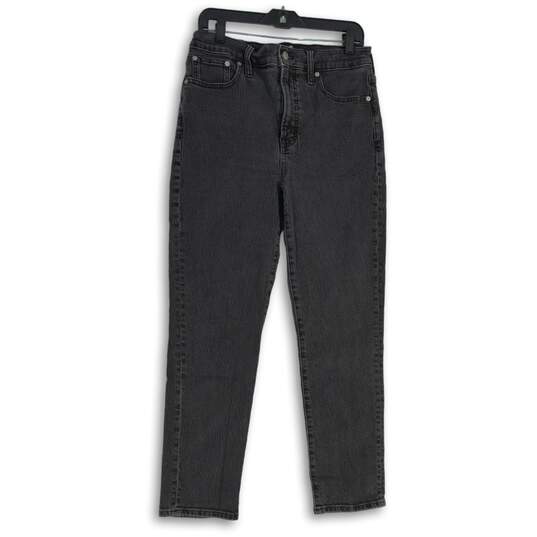 Womens Black Denim Dark Wash 5-Pocket Design Straight Leg Jeans Size 29 image number 1