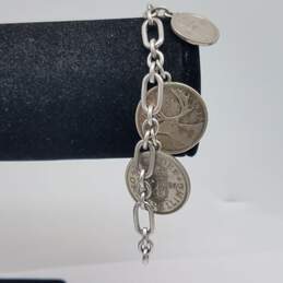 Sterling Silver 5-Coin From Around The World 7" Bracelet 39.5g alternative image