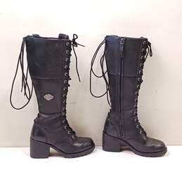 Harley Davidson Women's Aldona Black Leather Lace up Boots Size 6M alternative image