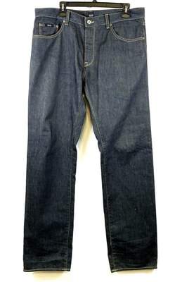 Hugo Boss Mens Black Cotton Ultra Low Rise Straight Leg Denim Jeans Size 36