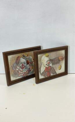 Lot of 2 Clown Prints for Gallery Wall by Arthur Sarnoff 1979 Vintage Framed alternative image