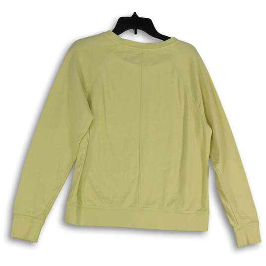 Womens Yellow Crew Neck Long Sleeve Pullover Sweatshirt Size Medium image number 2