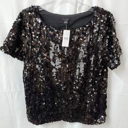 Ann Taylor Black Sequin Blouse in Size Women's Small NWT