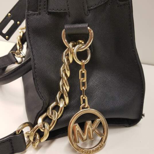 Michael+Kors+Hamilton+Satchel+Bag+with+Gold+Chain+-+Black for sale