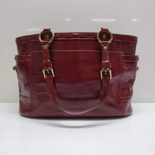 COACH 11500 CLASSIC COLLECTION GALLERY LACES PATENT LEATHER TOTE 14x9x5in image number 2