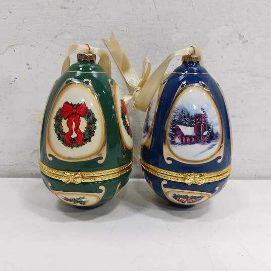 2pc Set of Mr. Christmas Musical Christmas Egg Ornament image number 2