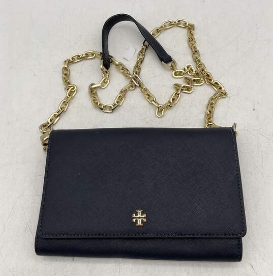 Tory Burch Emerson Chain Wallet Navy Blue Crossbody Bag image number 1