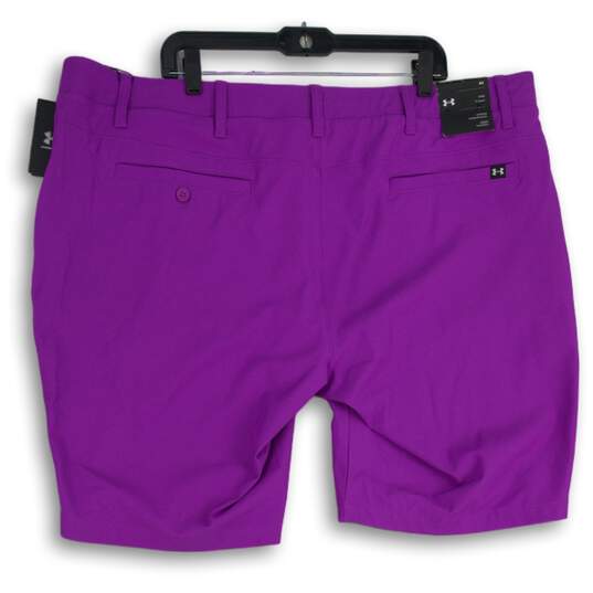 NWT Under Armour Mens Purple Drive Taper Flat Front Golf Chino Shorts Size 44 image number 2