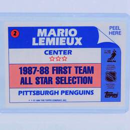 1988-89 HOF Mario Lemieux Topps All-Star Stickers Pittsburgh Penguins alternative image
