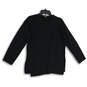 Womens Black Long Sleeve Round Neck Pullover Blouse Top Size Medium image number 1