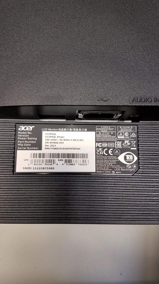 Acer V226HQL LED LCD Monitor (#2) image number 5