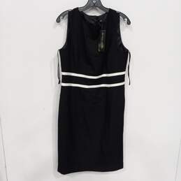 Black Label by Evan Picone Women's Black & Lily White Sleeveless Dress Size 12