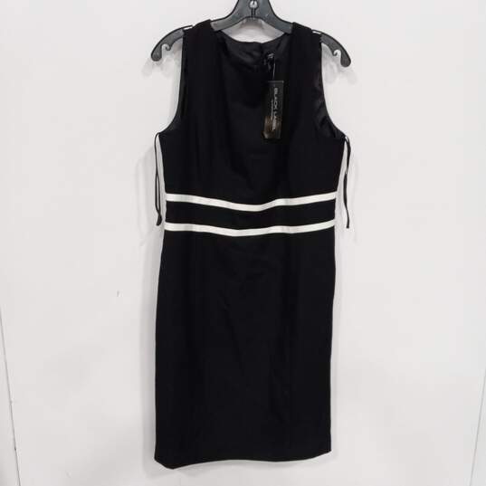 Black Label by Evan Picone Women's Black & Lily White Sleeveless Dress Size 12 image number 1