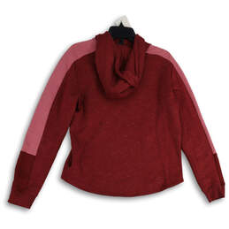 Womens Red Pink Long Sleeve Drawstring Kangaroo Pocket Pullover Hoodie Size M alternative image