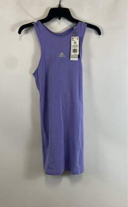 NWT Adidas Womens Purple Sleeveless Racerback Pullover Short Tank Dress Size XS