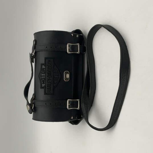 vtg black Harley Davidson leather shoulder satchel bag