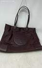 Tory Burch Womens Ella Dark Brown Double Handle Tote Handbag image number 3