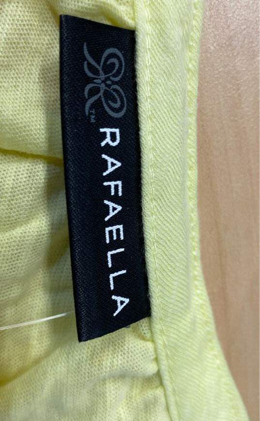NWT Rafaella Womens Lemon Yellow Cotton Sleeveless Split Neck Tank Top Size XL image number 4