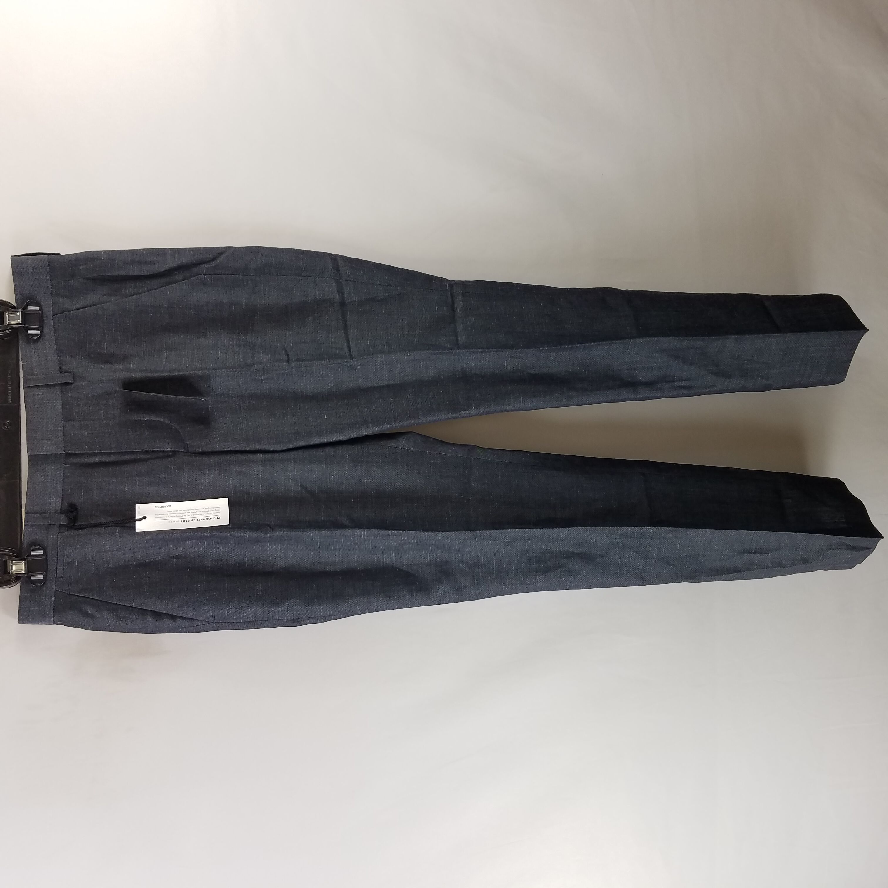 Buy the Express Men Navy Blue Plaid Dress Pants 28 NWT | GoodwillFinds
