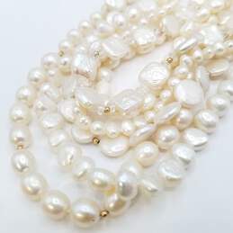 14K Gold FW Pearl 20in Layered Necklace 208.0g