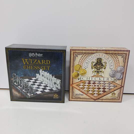 Pair Of Harry Potter Wizard's Chess & Gringotts Bank Checkers Games IOB image number 5