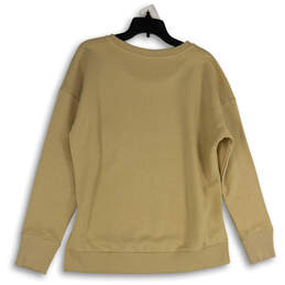 NWT Womens Beige Thumbhole Long Sleeve Side Slit Pullover Sweatshirt Sz XL alternative image