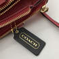 Womens Pink Leather Detachable Strap Triple Pockets Zipper Satchel Bag image number 6