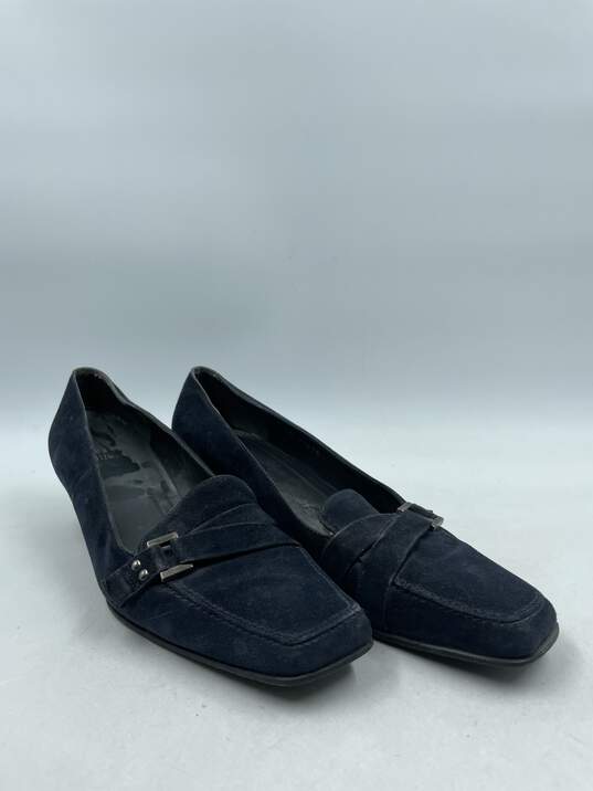 Authentic Stuart Weitzman Navy Loafers W 8M image number 3