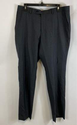 Indochino Mens Black Wool Slash Pockets Mid-Rise Straight Leg Dress Pant Size 38